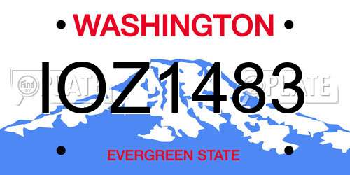 IOZ1483 Washington License Plate