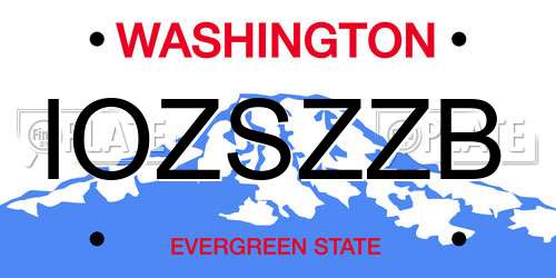 IOZSZZB Washington License Plate