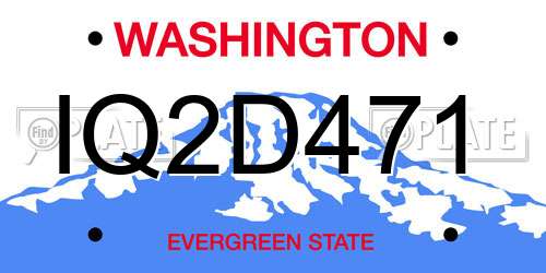 IQ2D471 Washington License Plate