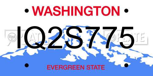 IQ2S775 Washington License Plate