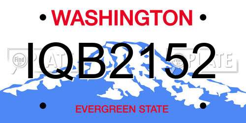 IQB2152 Washington License Plate