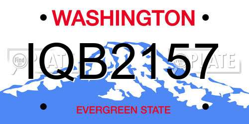 IQB2157 Washington License Plate