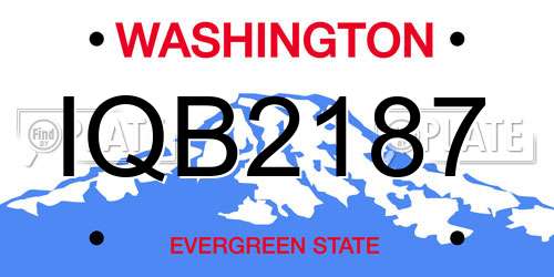 IQB2187 Washington License Plate