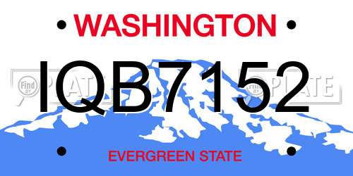 IQB7152 Washington License Plate