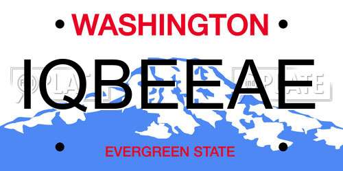 IQBEEAE Washington License Plate