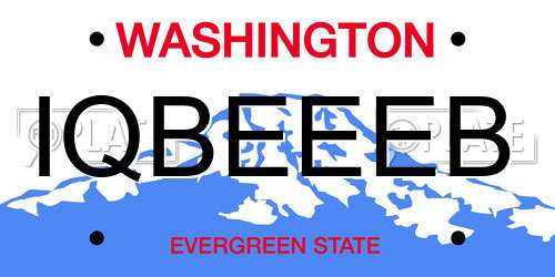 IQBEEEB Washington License Plate