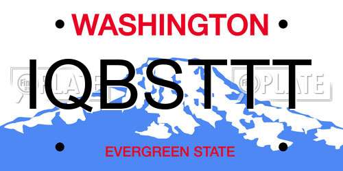 IQBSTTT Washington License Plate