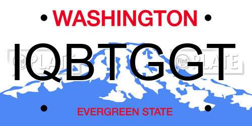 IQBTGGT Washington License Plate