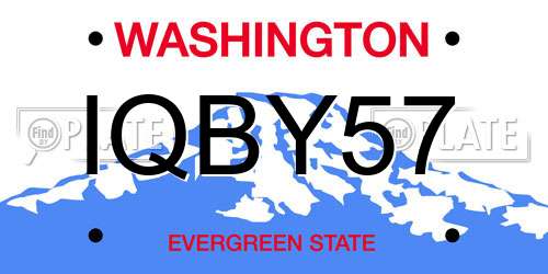 IQBY57 Washington License Plate