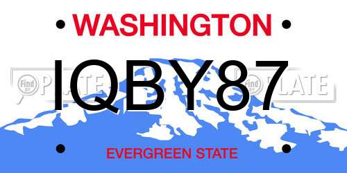 IQBY87 Washington License Plate