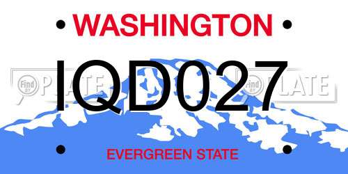 IQD027 Washington License Plate