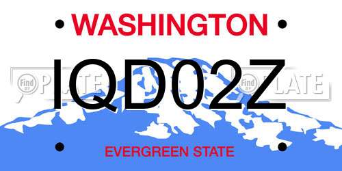 IQD02Z Washington License Plate