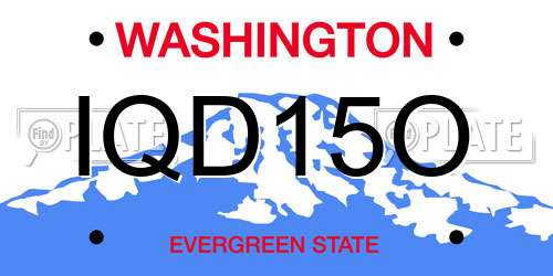 IQD15O Washington License Plate
