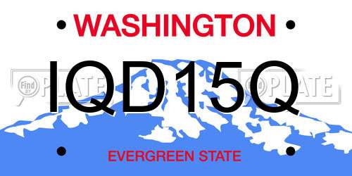 IQD15Q Washington License Plate