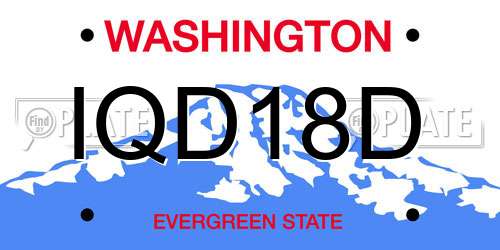IQD18D Washington License Plate