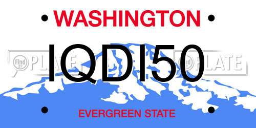 IQDI50 Washington License Plate