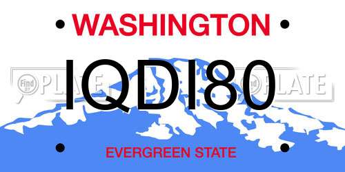 IQDI80 Washington License Plate