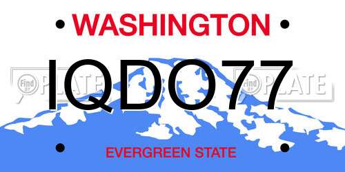 IQDO77 Washington License Plate