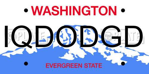IQDODGD Washington License Plate