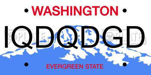 IQDQDGD Washington License Plate