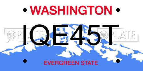 IQE45T Washington License Plate