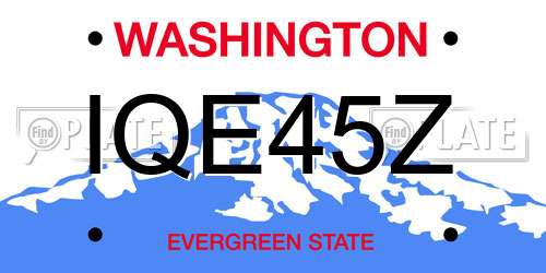 IQE45Z Washington License Plate