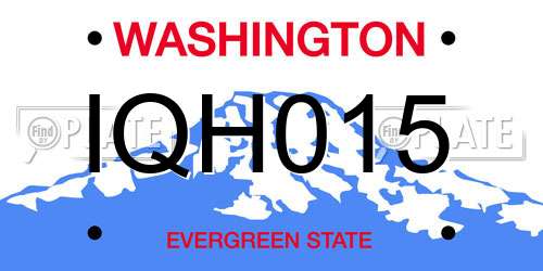 IQH015 Washington License Plate