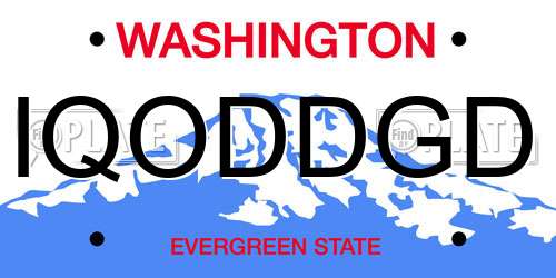 IQODDGD Washington License Plate