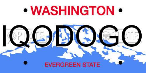 IQODOGO Washington License Plate