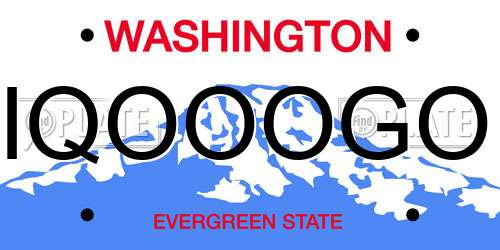 IQOOOGO Washington License Plate