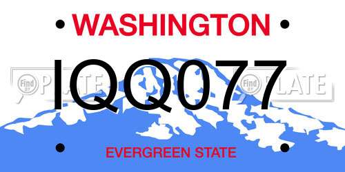 IQQ077 Washington License Plate