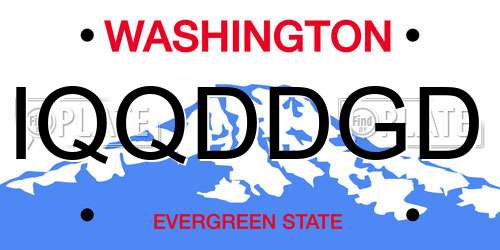 IQQDDGD Washington License Plate