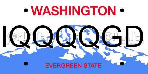 IQQQQGD Washington License Plate