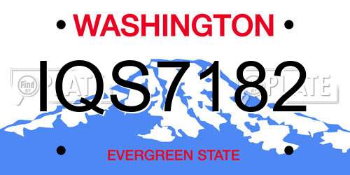 IQS7182 Washington License Plate