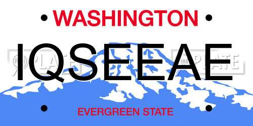 IQSEEAE Washington License Plate