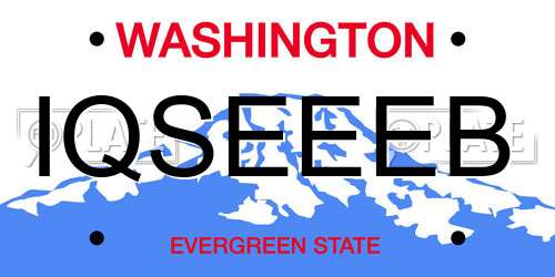IQSEEEB Washington License Plate