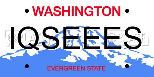 IQSEEES Washington License Plate