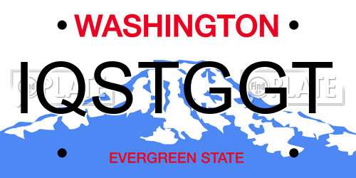 IQSTGGT Washington License Plate
