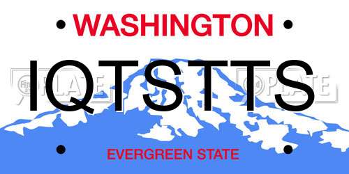 IQTSTTS Washington License Plate