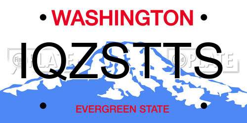 IQZSTTS Washington License Plate