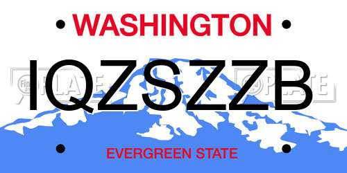 IQZSZZB Washington License Plate