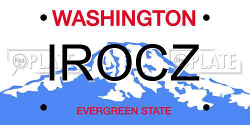 IROCZ Washington License Plate