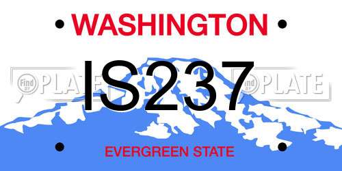 IS237 Washington License Plate
