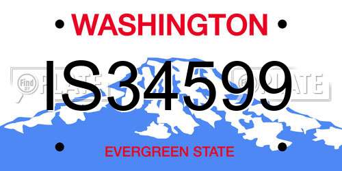 IS34599 Washington License Plate
