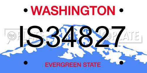 IS34827 Washington License Plate