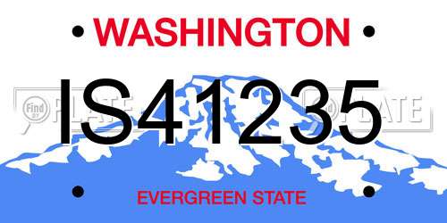 IS41235 Washington License Plate