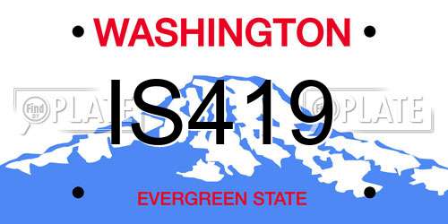 IS419 Washington License Plate