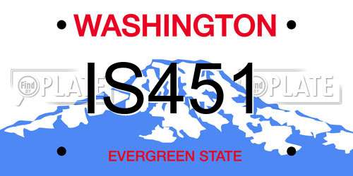 IS451 Washington License Plate