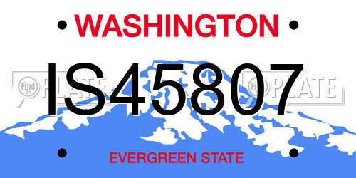 IS45807 Washington License Plate
