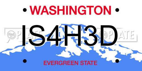 IS4H3D Washington License Plate